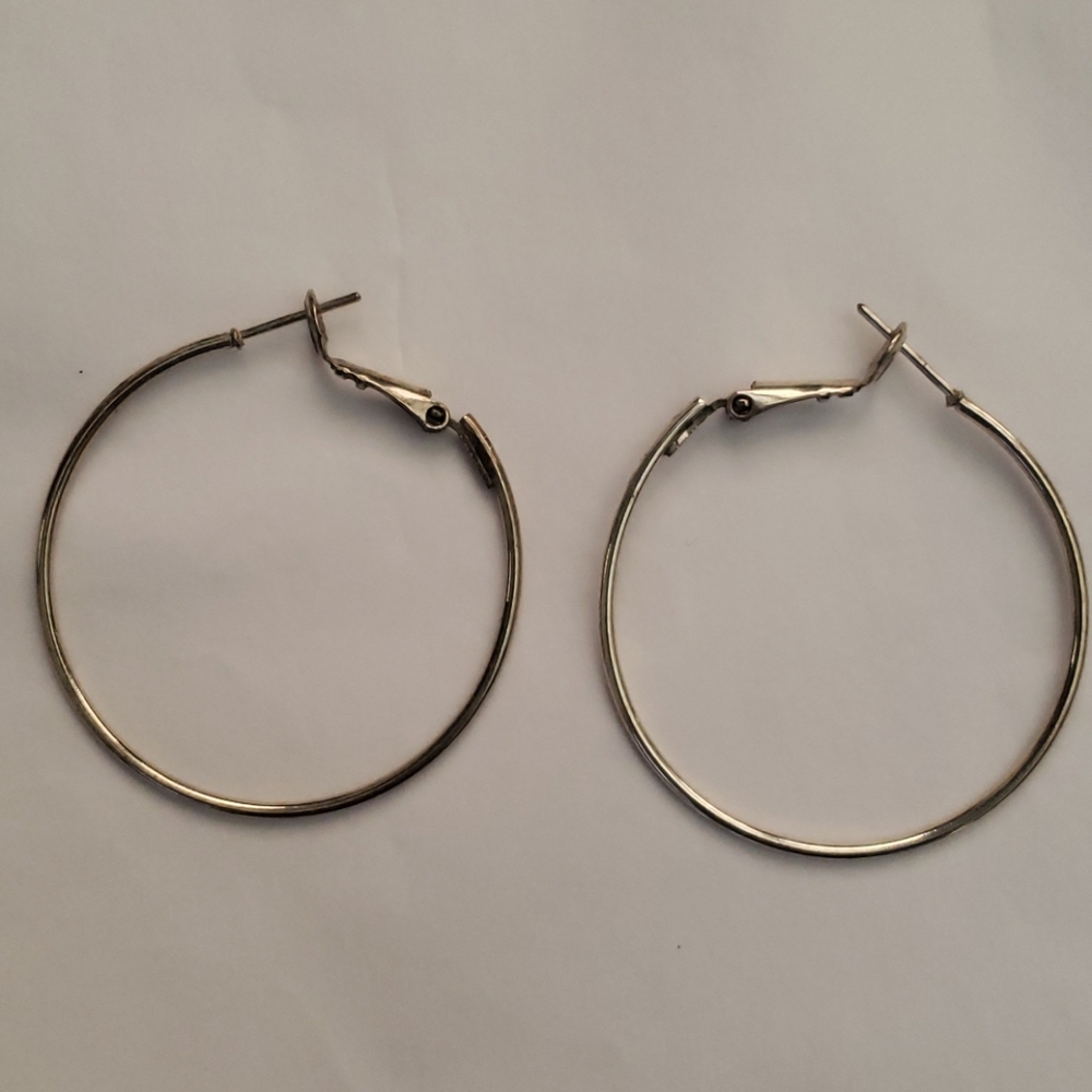 Silvertone Hoop Earrings